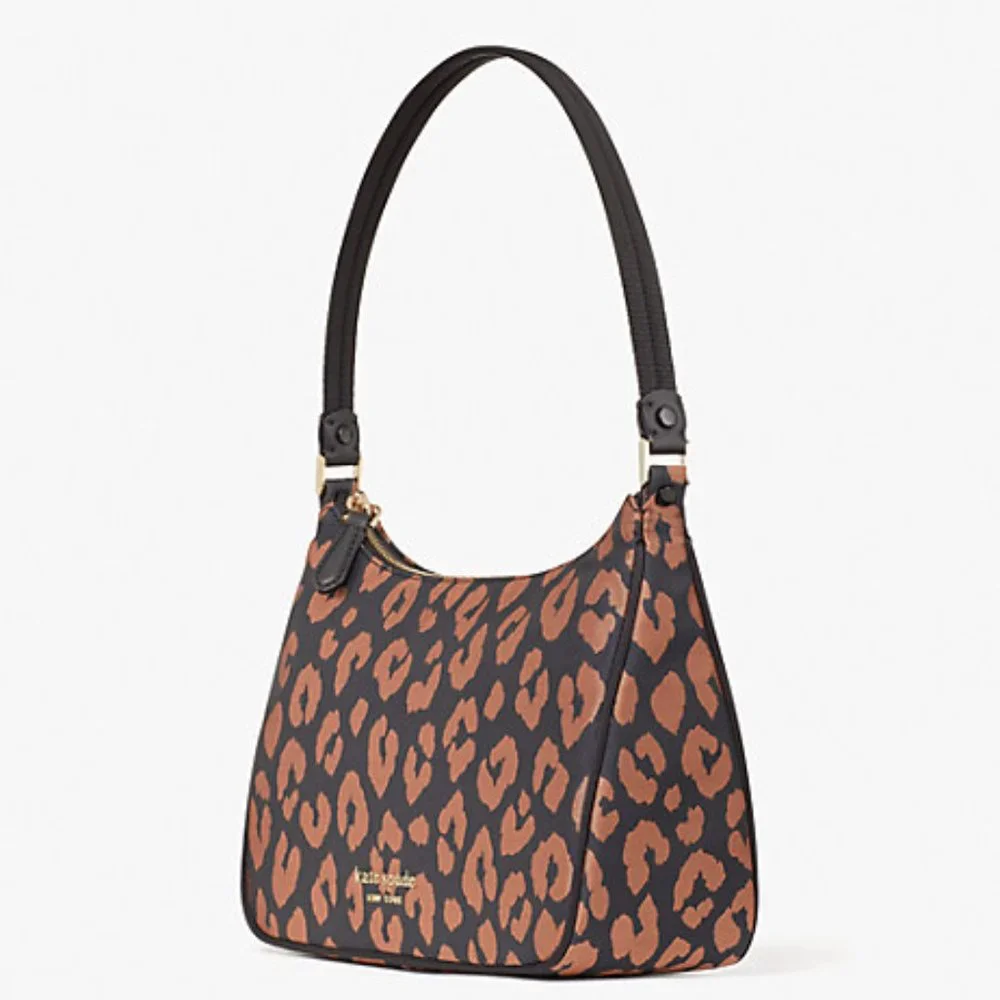 Kate Spade New York Sam Leopard Animal Print Small Shoulder Bag NWT